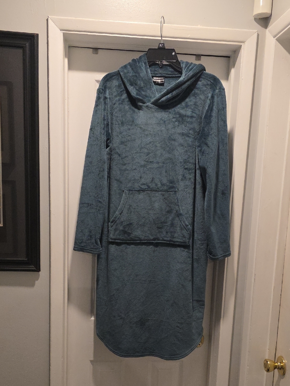 Plush Hooded Sleep Dress in Teal